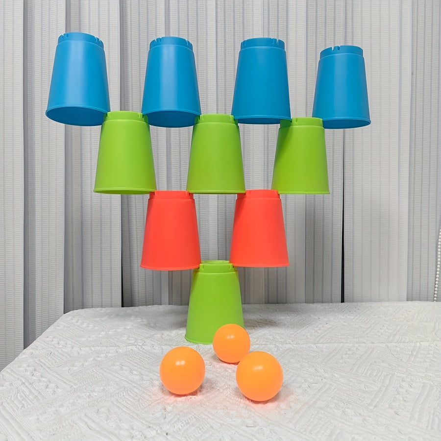 Two Player Stacking Cup Puzzle Toy Colorful Educational Game