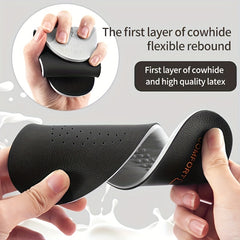 1pair Comfort Sports PU Cowhide Insoles for Men Women