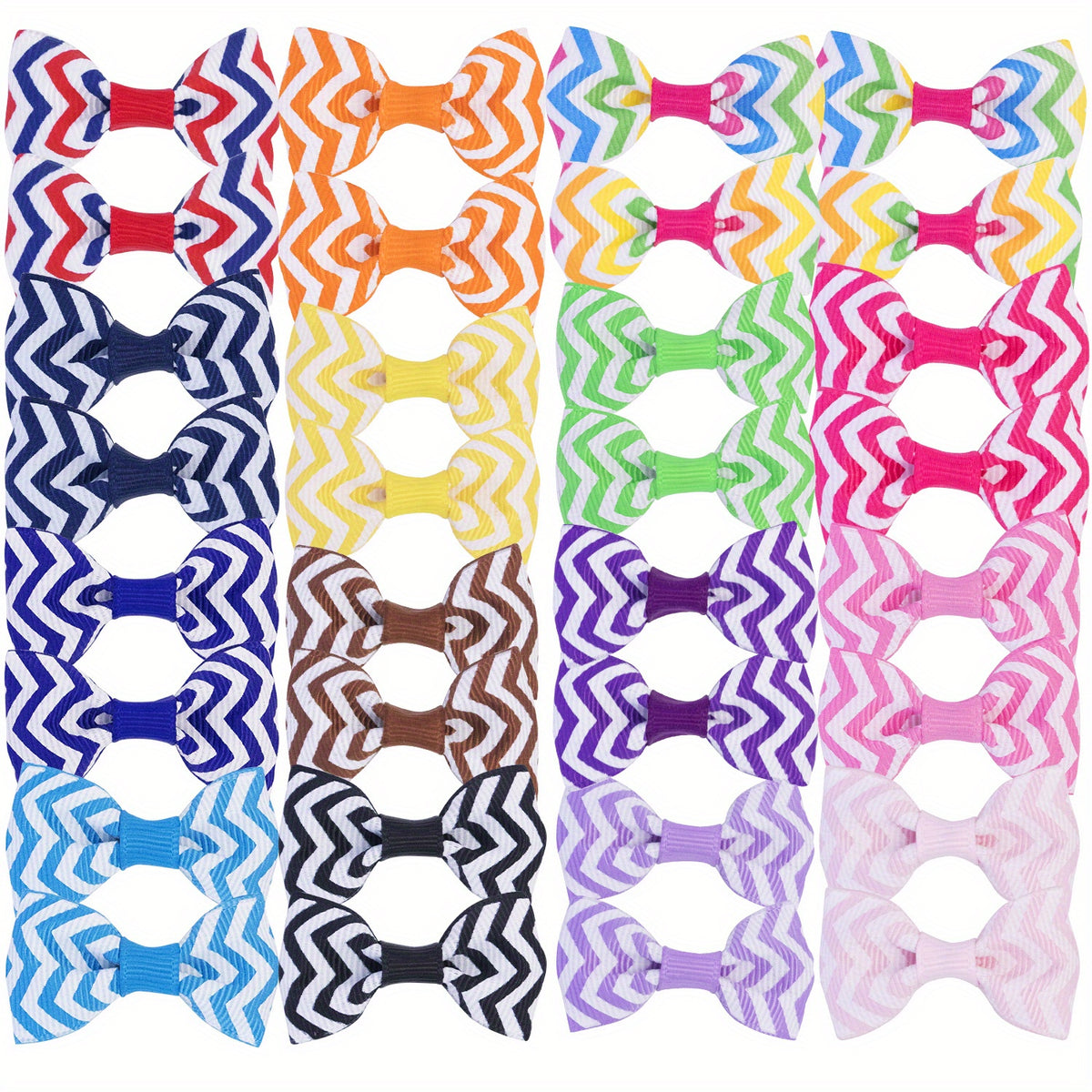 32pcs Children's Bow Hair Clips Mini Small Striped Webbing Hair Accessories