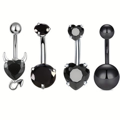 4PC Bee Navel Bar Pack Cz Belly Ring Set Women Belly Button Piercing