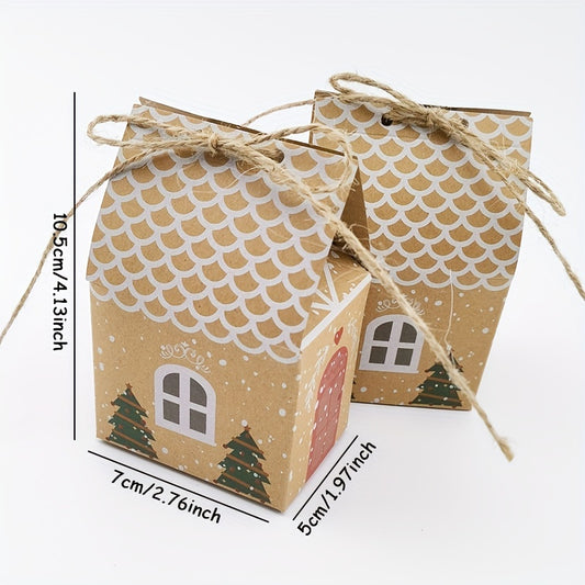 5pcs Christmas House Candy Packaging Box for Candy Biscuit Chocolate