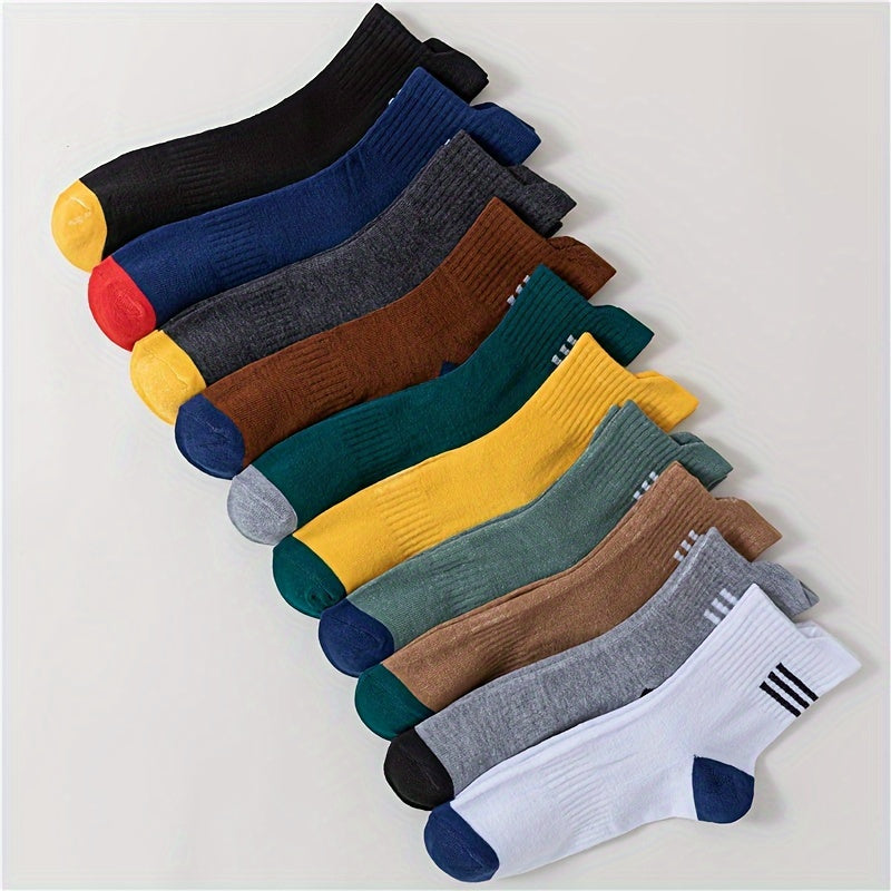 10 Pairs Striped Print Socks Women's Stockings
