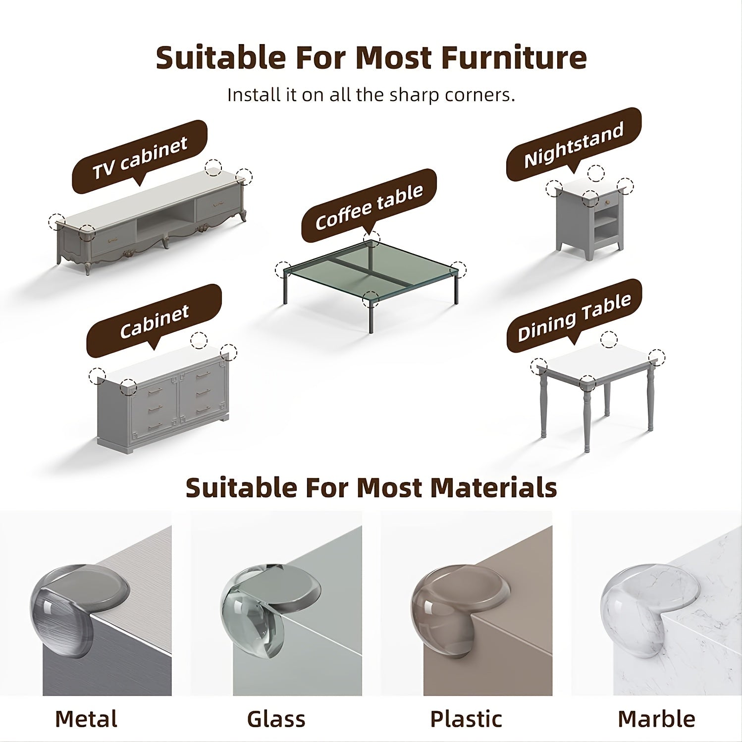12pcs Table Corner Protector Guards Safety Furniture Corner Guard