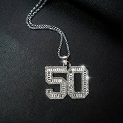 Punk Hip Hop Silver Rhinestone Letter Necklace