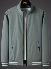 Men's Stylish Windbreaker Jacket with Stand Collar