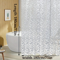 Waterproof 3D Shower Curtain with Metal Grommet, Thickened Fabric