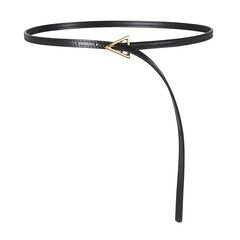 Thin Knot Belt Triangle Pin Buckle PU Waistband French Style Coat Girdle
