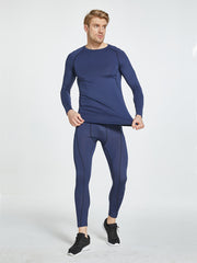 Men's Compression Shirt Long Sleeve Base Layer Top for Workouts