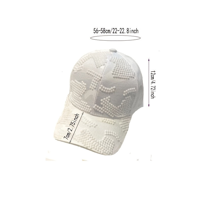 Rhinestone Decor Adjustable Baseball Cap Solid Cotton Sunscreen Dad Hats