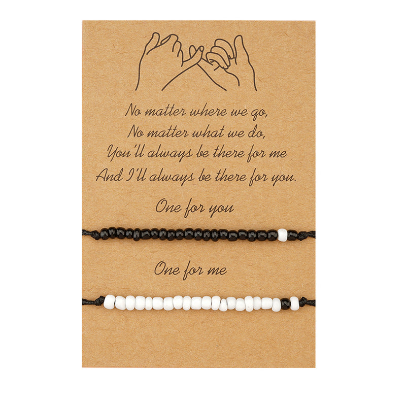 Adjustable Waterproof Cord Couples Bracelets Yin Yang His And Her Lover Bracelet
