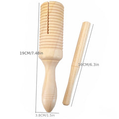 Wooden Sound Tube Single Threaded Ring Percussion Cylinder