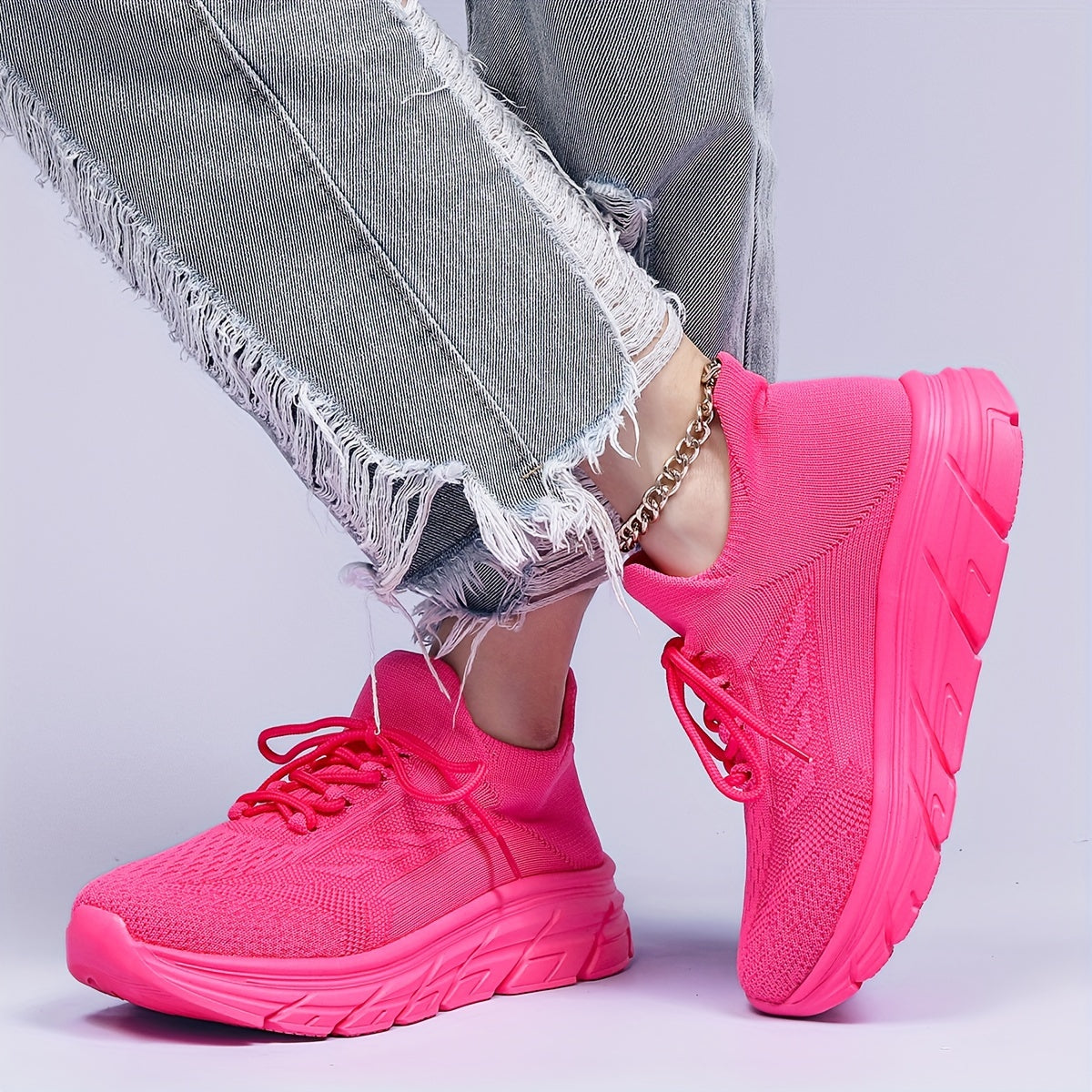 Women's Breathable Running Shoes Thick Bottom Athletic Sneakers