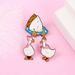 Courage Duck Brooch Pin Men Women Novelty Pins Bags Jackets Hats