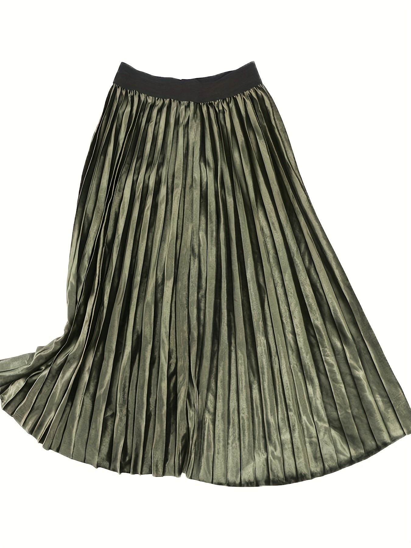  High Rise Velvet Pleated Maxi Skirt