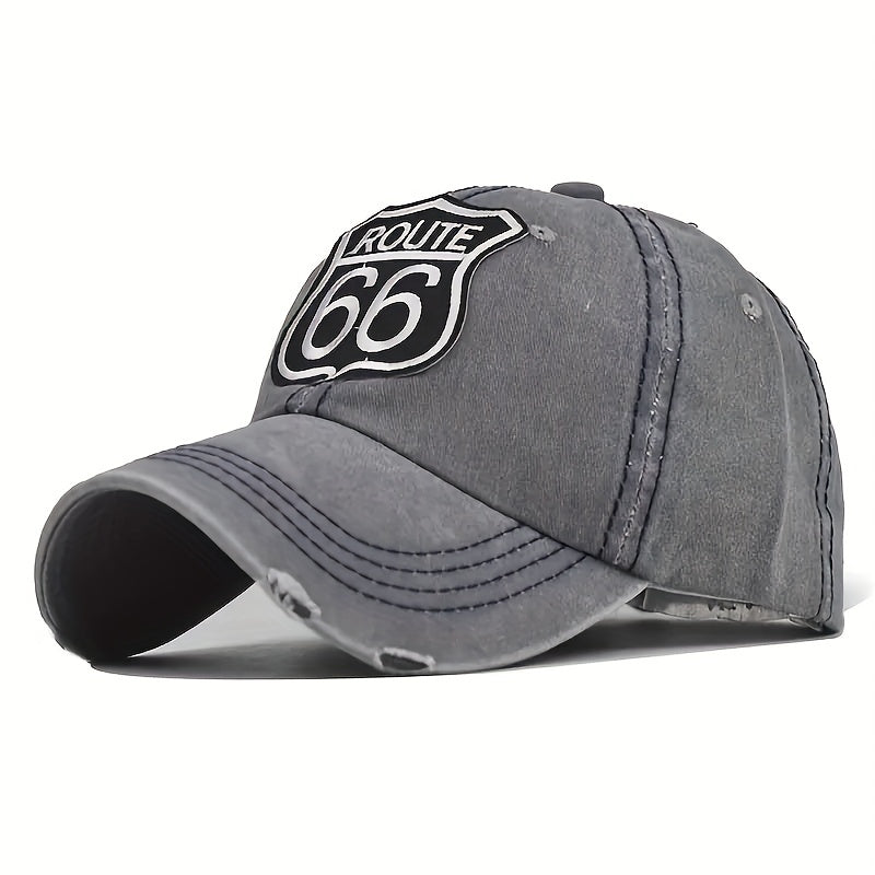 Label Patch Baseball Cap Vintage Washed Distressed Cotton Dad Hat