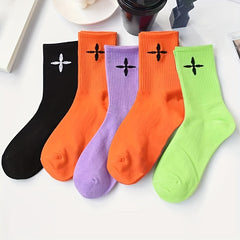 10 Pairs Cross Pattern Socks for Women