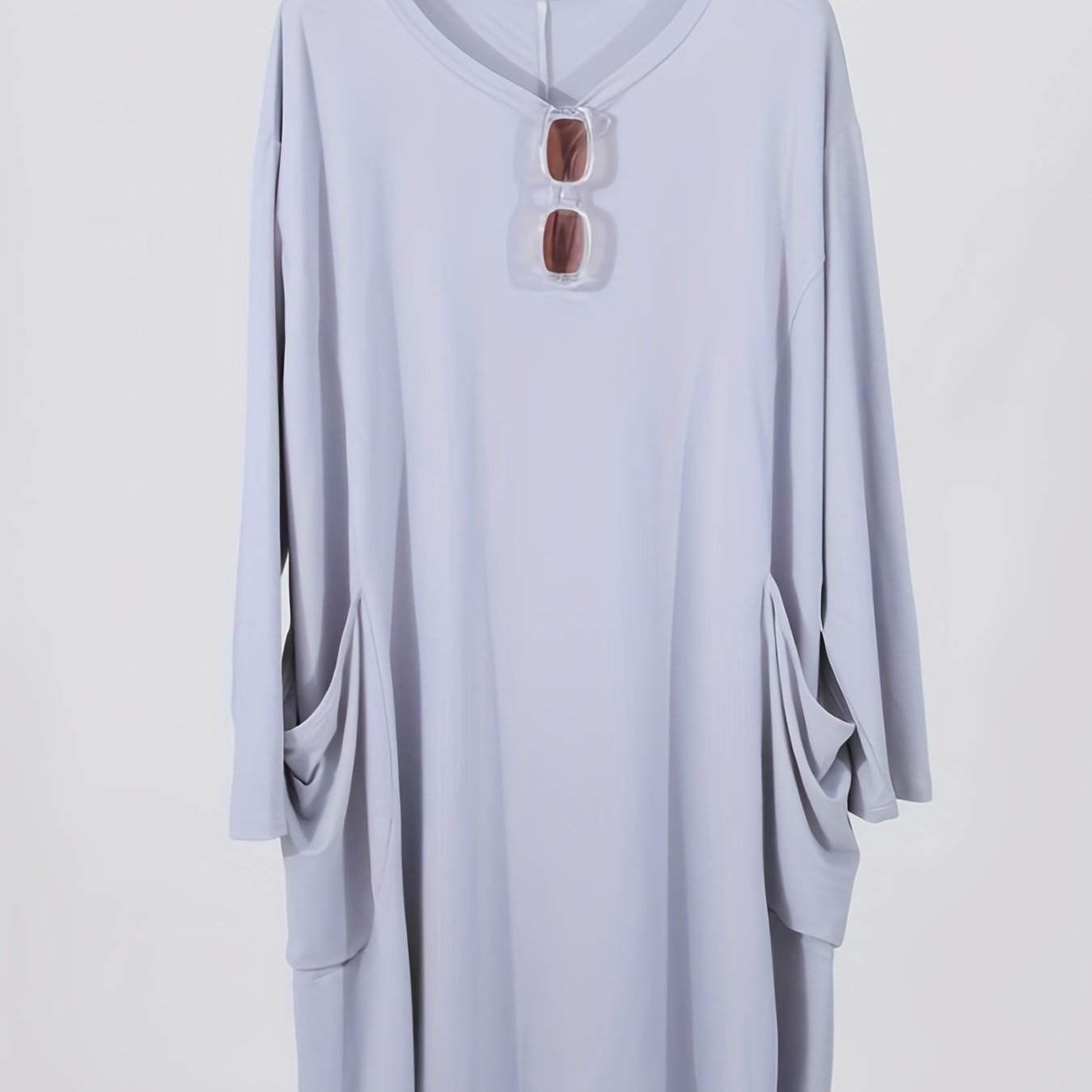  Casual Dress Women's Long Sleeve Loose Dress With Pockets