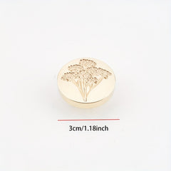 Copper Head Letter Seal Flower Grass Stamp for Embellishment