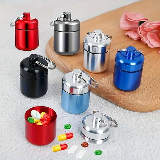 Waterproof Pill Organizer & Metal Pill Holder Keychain