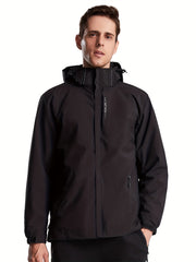Men's Lightweight Waterproof Rain Jacket Shell Hooded Outdoor Raincoat