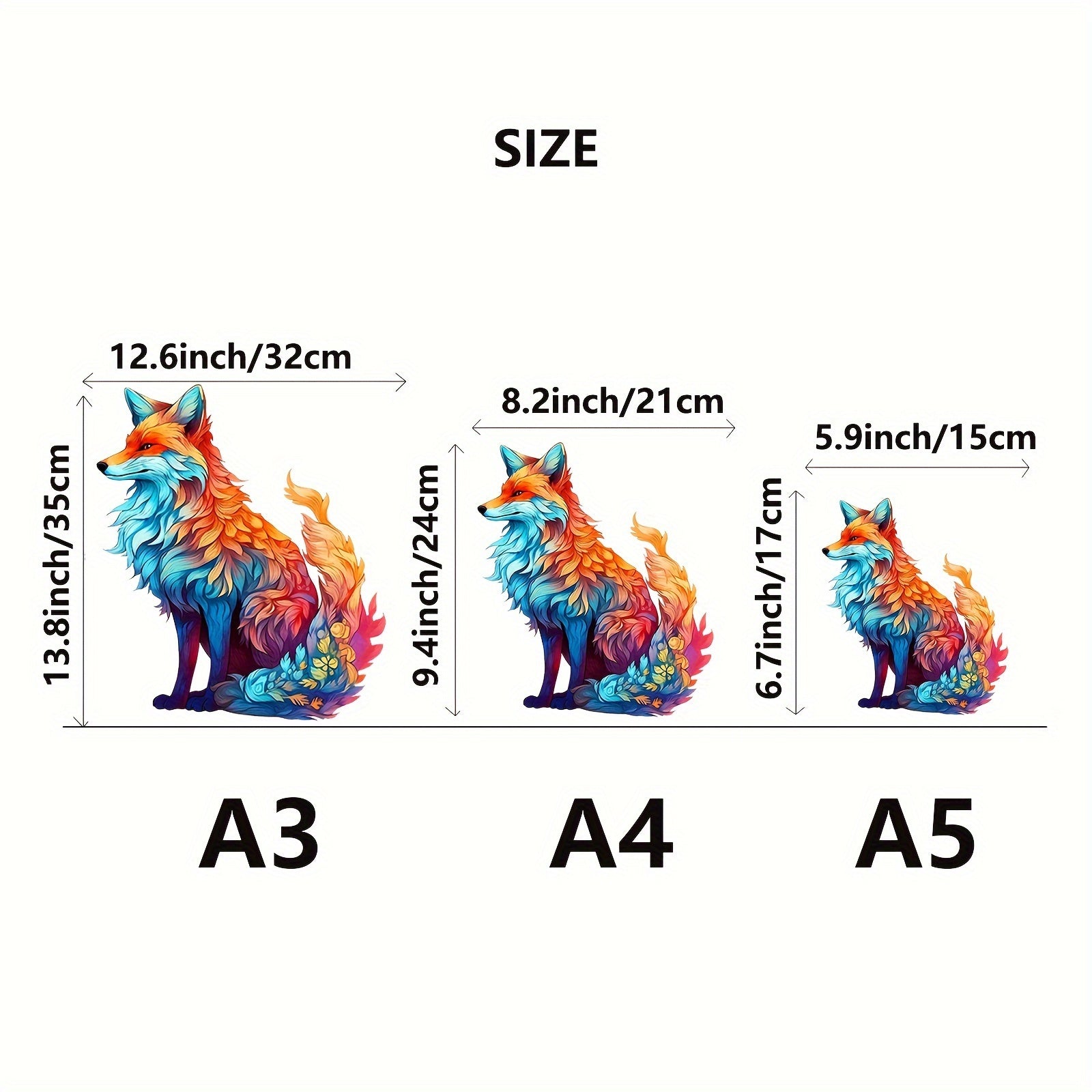 Fox Wooden Puzzle Animal Shape Jigsaw Toy Christmas Gift