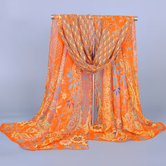 Peacock Pattern Printed Scarf Women's Scarf Hand Wash