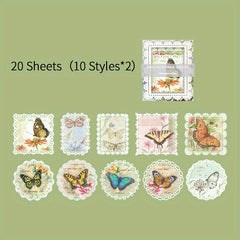 20 Sheets Vintage Lace Hollowed Out Paper Set DIY Scrapbooking Supplies