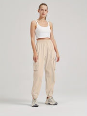 Casual Joggers Sweatpant Cargo Loose High Waisted Pants With Pockets