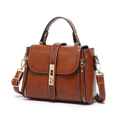 Retro Style Faux Leather Flap Purse Shoulder Bag