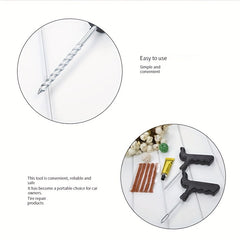8pcs Large Tire Repair Kit Outdoor Emergency Motorcycle Vacuum Maintenance