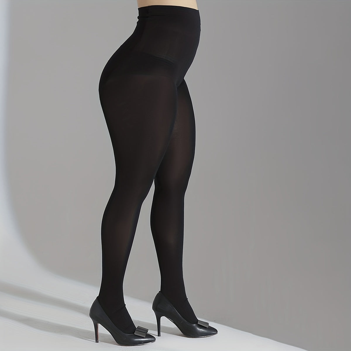  Plain Nylon High Rise Stretchy Stockings