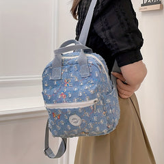 Butterfly Sequins Backpack Women Top Handle Canvas Schoolbag Y2K Daypack