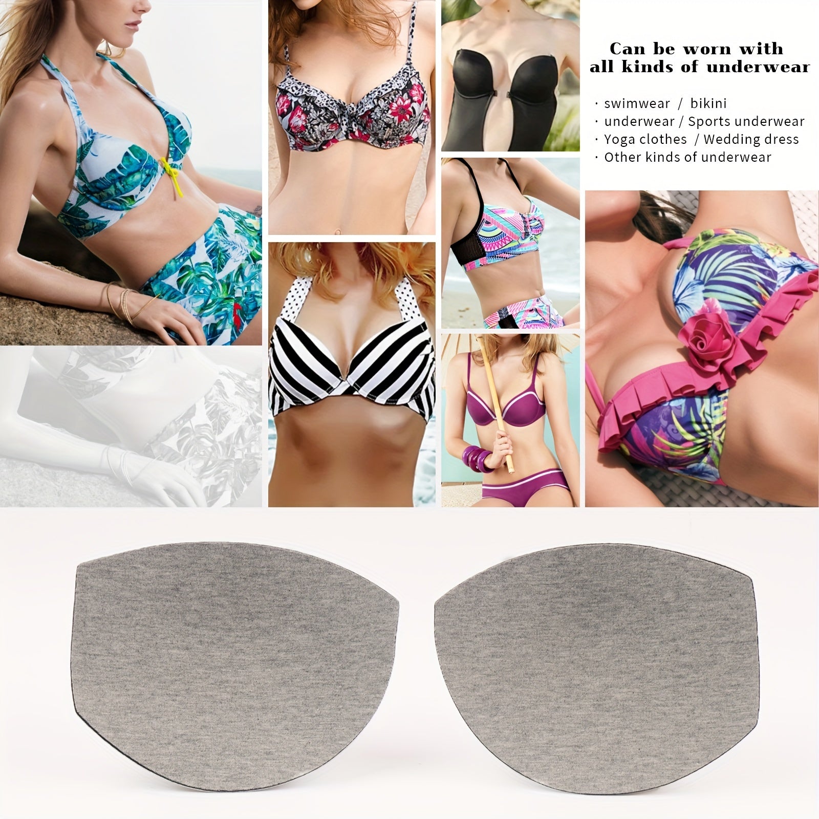 3 Pairs Bra Insert Pads Invisible Anti convex Chest Enhancer Pads