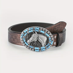 Men's Horse Head Engraved Belt