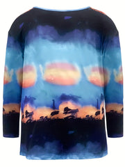  Tie Dye Long Sleeve Sports Top