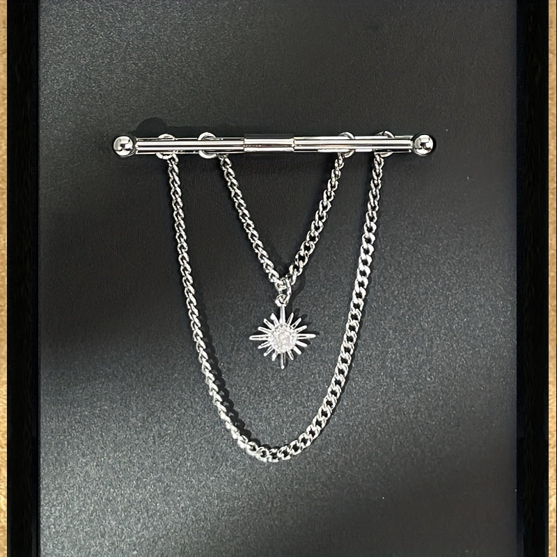 Chain Tassel Collar Suit Buckle Collar Clip Collar Pin Men's Jewelry