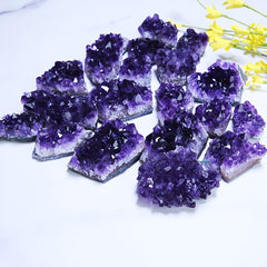 Natural Amethyst Cluster Mineral Specimen Gemstone Ornament DIY Jewelry