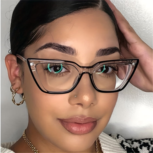 Clear Lens Cat Eye Eyeglasses Transparent Frame Vintage Glasses