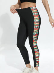 Geometric Print Yoga Pants High Stretch Slim Fit Legging
