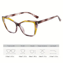Blue Light Blocking Cat Eye Glasses TR90 Frame for Women Men