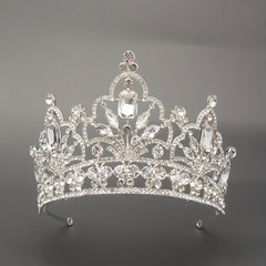 Silver Rhinestone Crown for Bride's Headwear Wedding Jewelry
