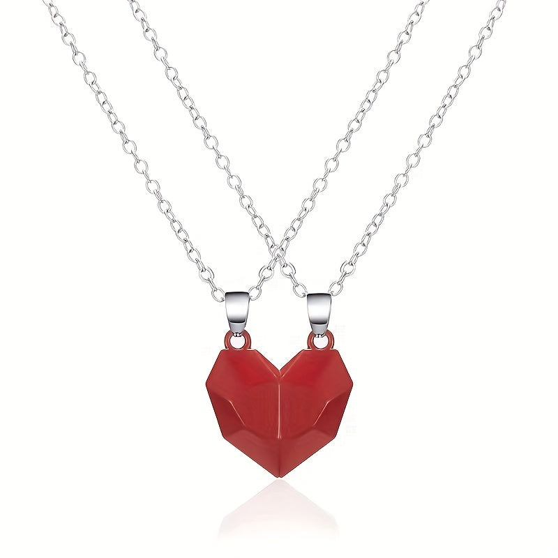 Magnet Heart Necklace Niche Gift Chain Men Women