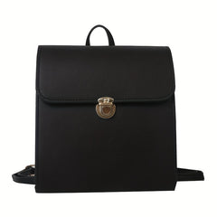 British Preppy Style Backpack with Buckle Decor