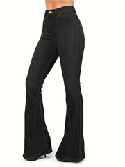 High Waist Flared Jeans Bell Bottom Wide Legs Denim Pants
