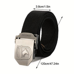 Men's Automatic Canvas Buckle Casual Woven Waist Belt