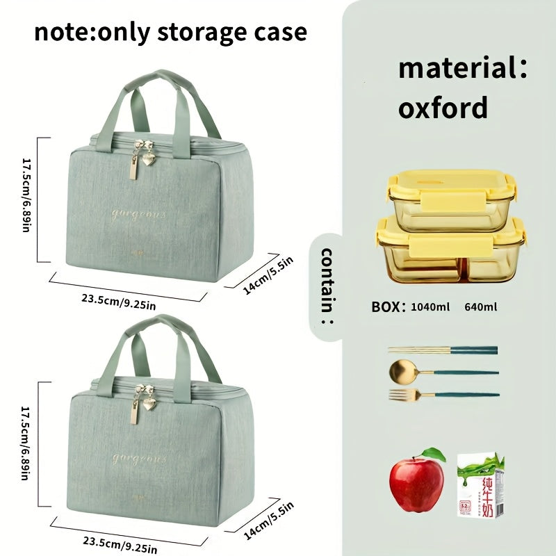 Large Capacity Insulated Bento Tote Bag for Office Workers
