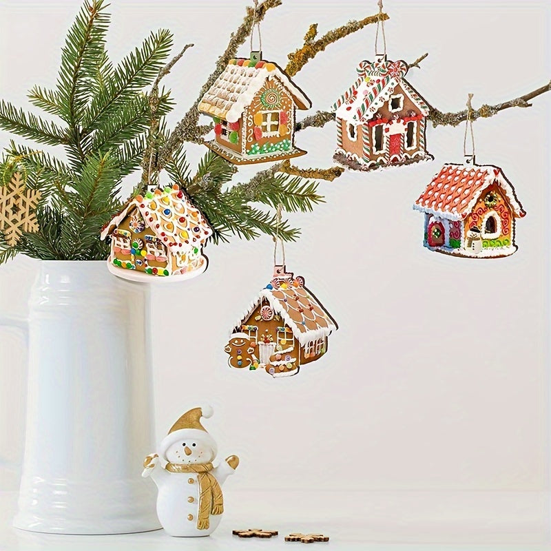 30pcs Wooden Christmas Tree Hanging Ornaments