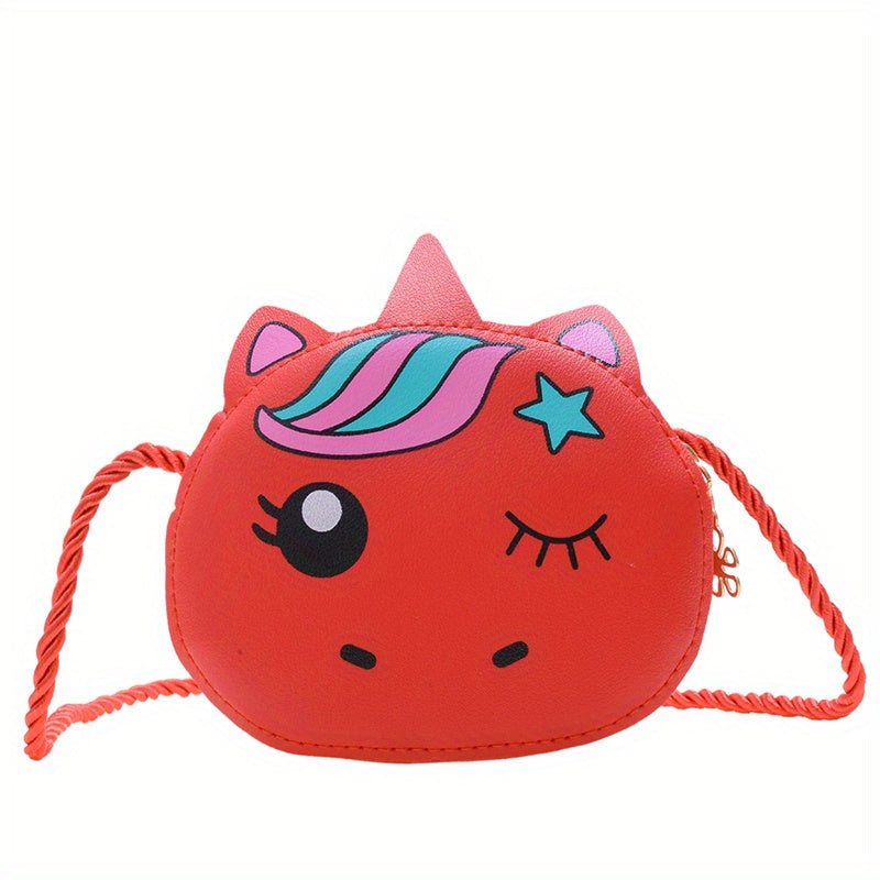 Cartoon PU Leather Crossbody Bag Lightweight Casual Shoulder Bag