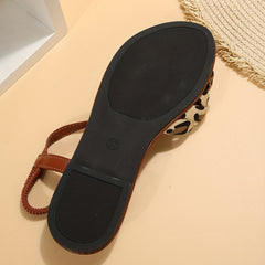 Women's Cross Strap Flat Sandals Elastic Band Summer Lightweight Beach Shoes