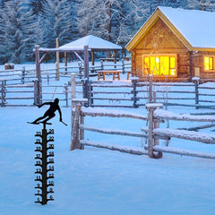 Snow Gauge Metal Snowfall Measuring Rod Winter Skiing Ruler Christmas Gift